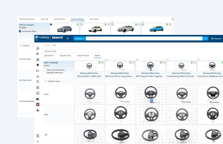 Caresoft part comparison