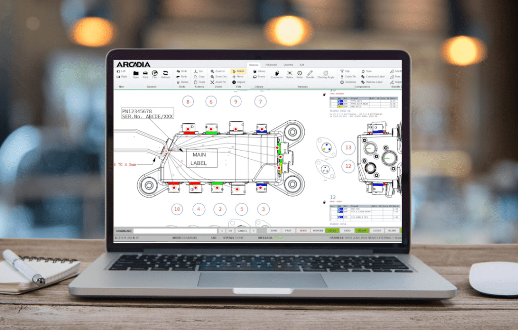 Arcadia wire harness design software screenshot