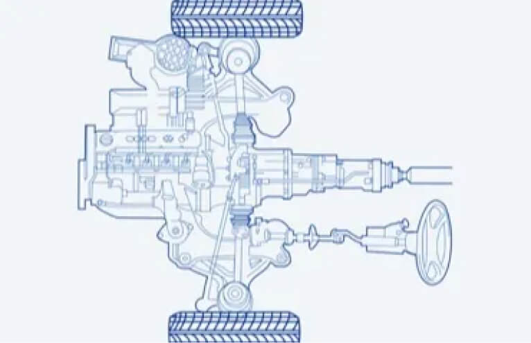 Automotive engine outline drawing
