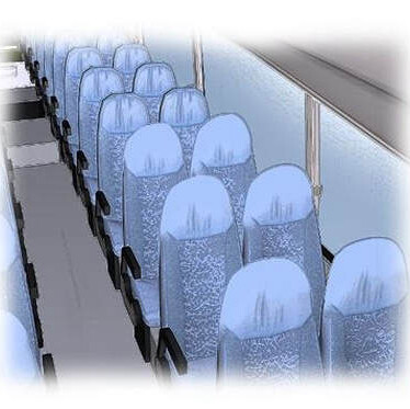 Commercial bus interior